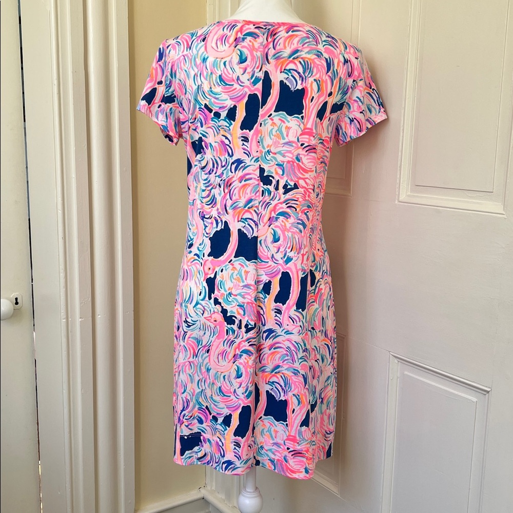 Lilly Pulitzer Marlowe Short Sleeve Pink, Navy Dress Size M - Picture 5 of 8